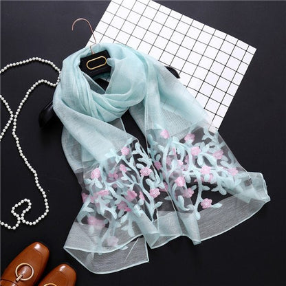 Fashionable Women's Silk Scarves - Embroidered Shawls & Beach Stoles for Spring/Summer
