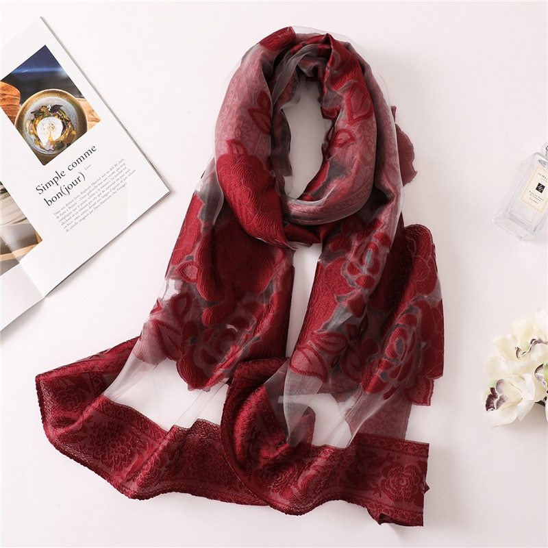 Fashionable Women's Silk Scarves - Embroidered Shawls & Beach Stoles for Spring/Summer