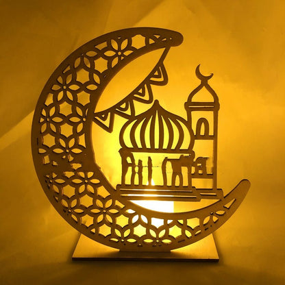 Wooden DIY Muslim Islamic Palace Decoration Gift