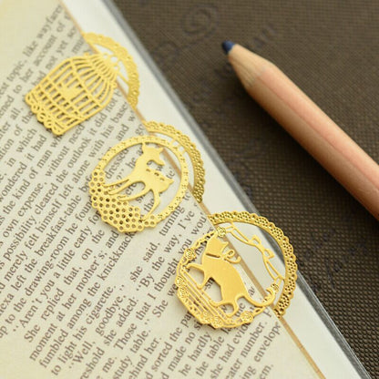 7 Options Of Cute Lace Creative Cartoon Animal Alloy Bookmarks