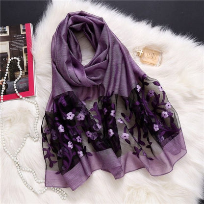 Fashionable Women's Silk Scarves - Embroidered Shawls & Beach Stoles for Spring/Summer