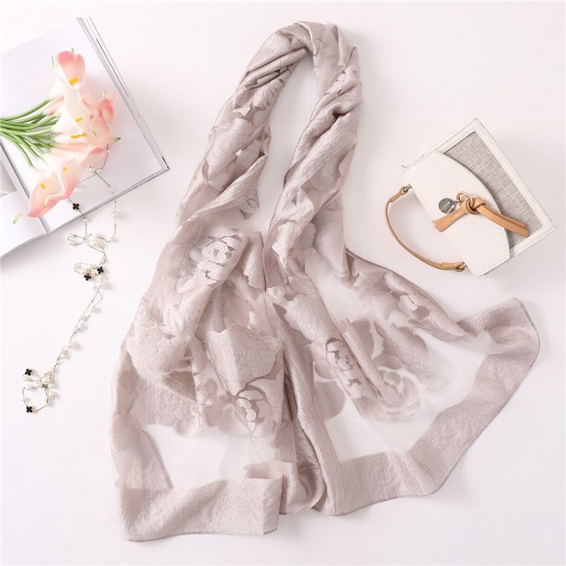 Fashionable Women's Silk Scarves - Embroidered Shawls & Beach Stoles for Spring/Summer