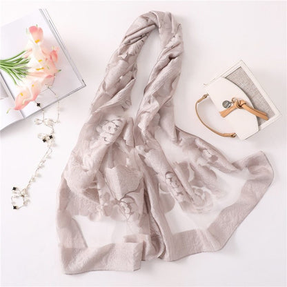 Fashionable Women's Silk Scarves - Embroidered Shawls & Beach Stoles for Spring/Summer
