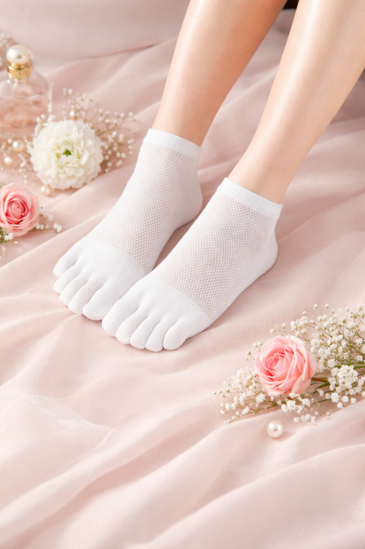 Dünne Baumwoll-Zehensocken für Damen – Atmungsaktiv (1 Paar)
