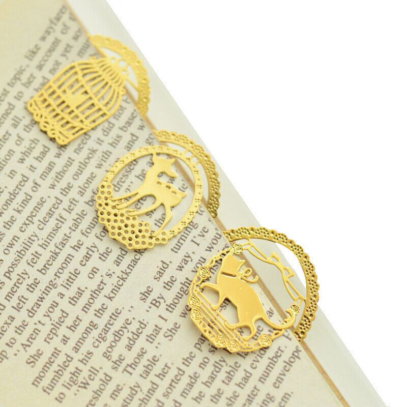 7 Options Of Cute Lace Creative Cartoon Animal Alloy Bookmarks